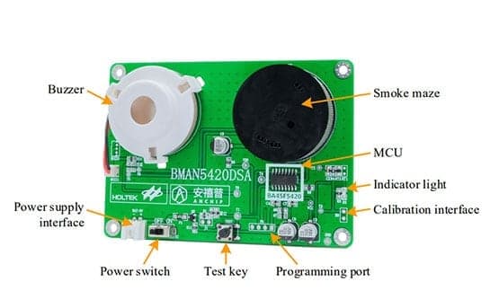 9V Stand-alone Smoke Detector Alarm Solution Schematic Diagram & PCB Demo Board